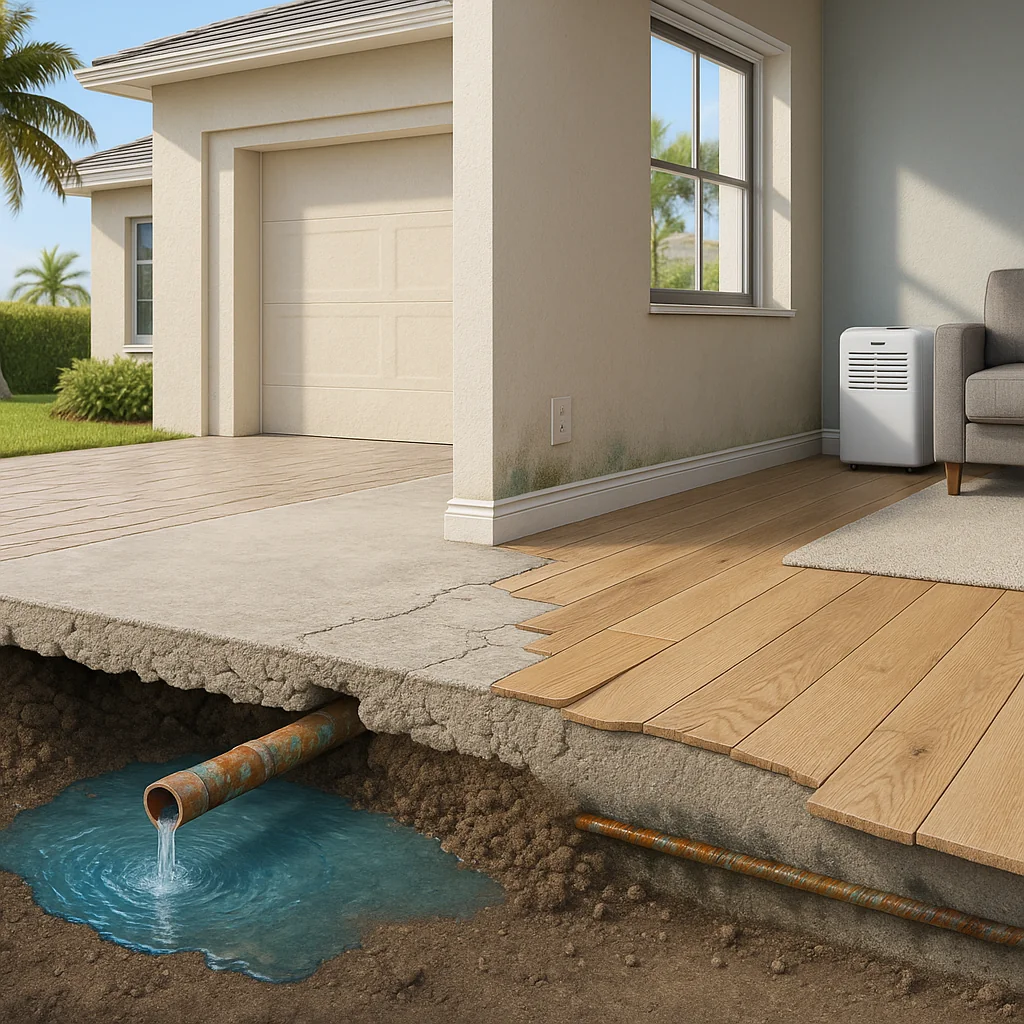 Health and Property Risks of Undetected Slab Leaks in Naples Homes